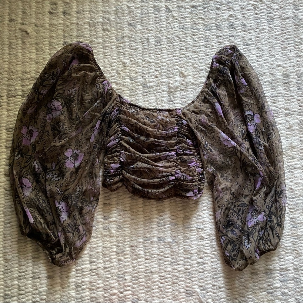 Free People Lilia Top In Olive Combo - Picture 3 of 5